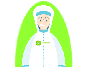 Специалист СмартДез в маске и перчатках - Забота о безопасности в Запорожье